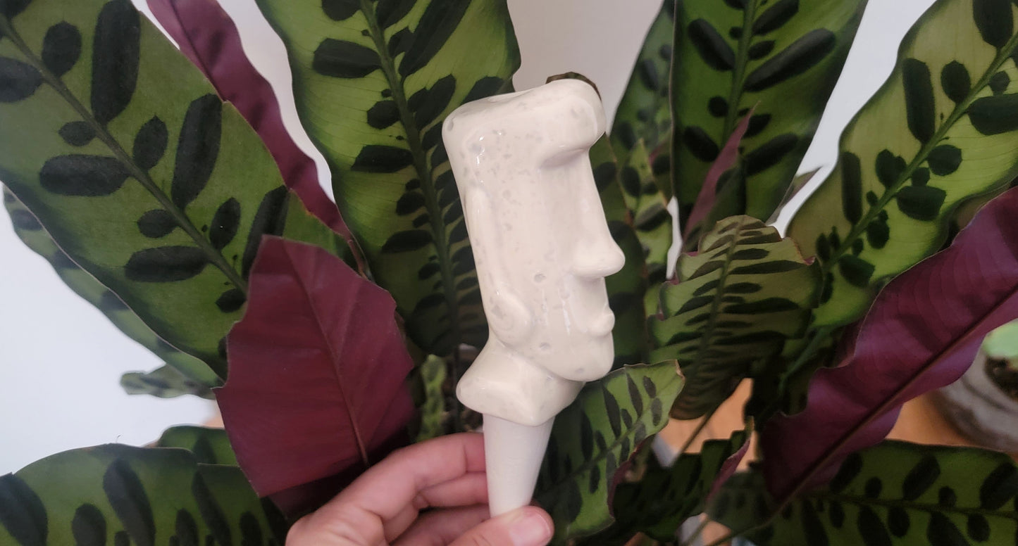 Moai Statue Ceramic Plant Watering Spike