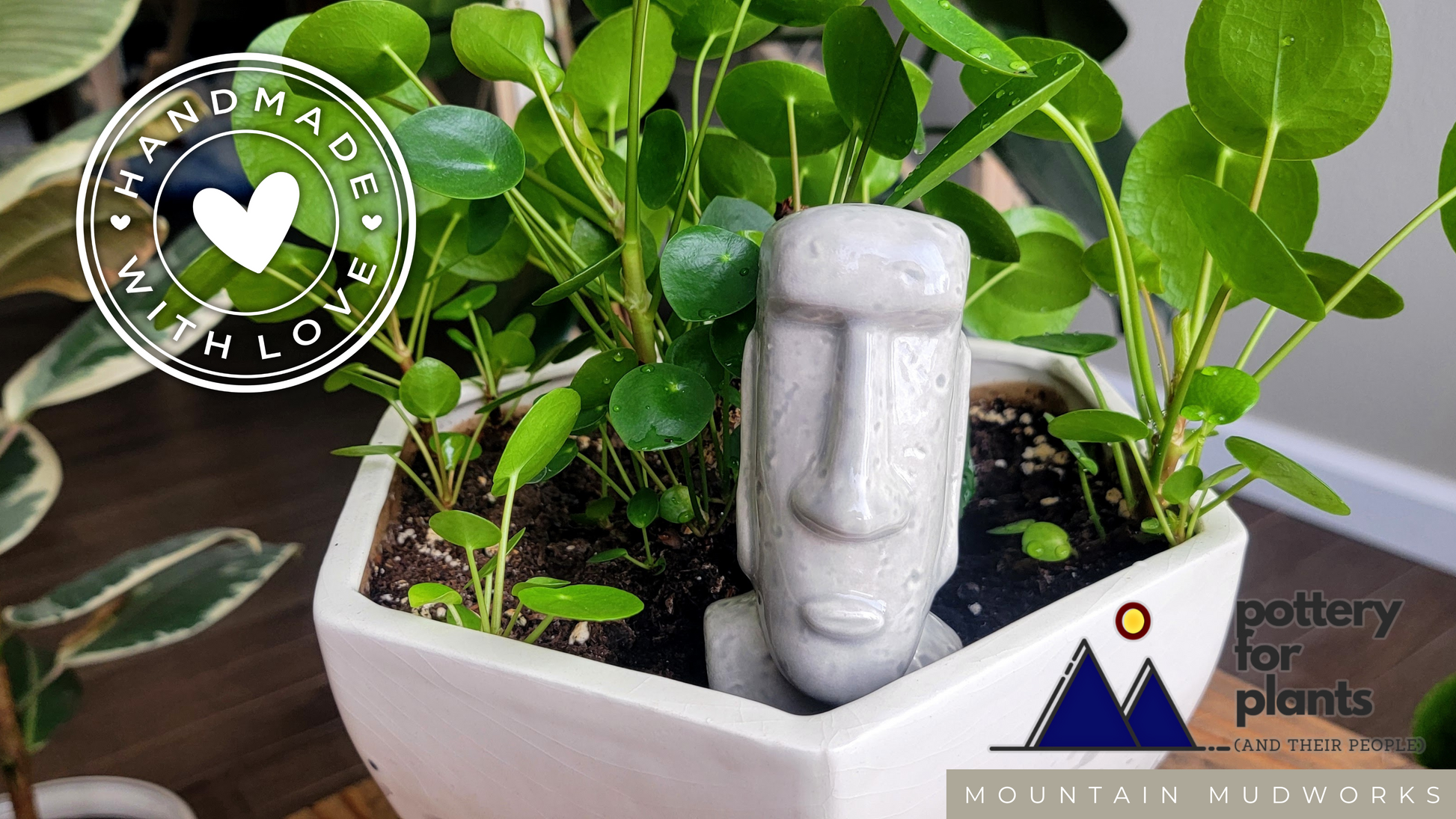 Moai Statue Ceramic Plant Watering Spike