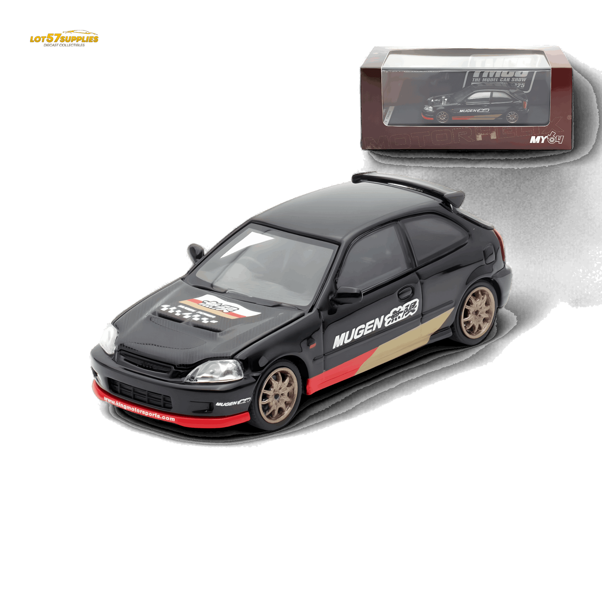 Motorhelix Honda Civic EK9 MUGEN Malaysia Limited Edition - Black 1:64