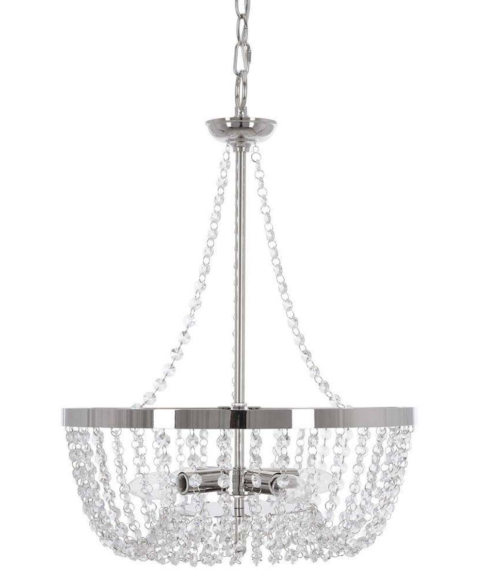 Alsy Bling 16" 4-Light Polished Nickel Chandelier with Crystal Glass Beads
