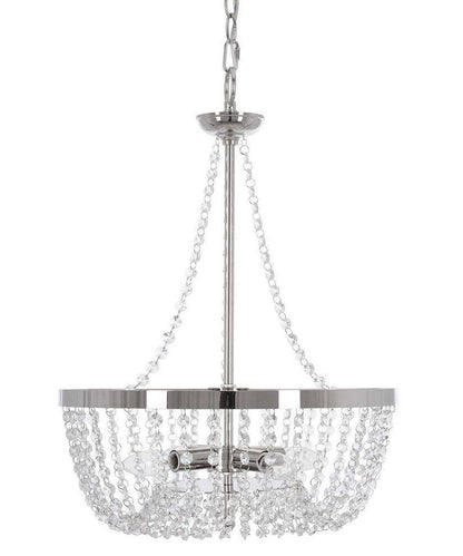 Alsy Bling 16" 4-Light Polished Nickel Chandelier with Crystal Glass Beads