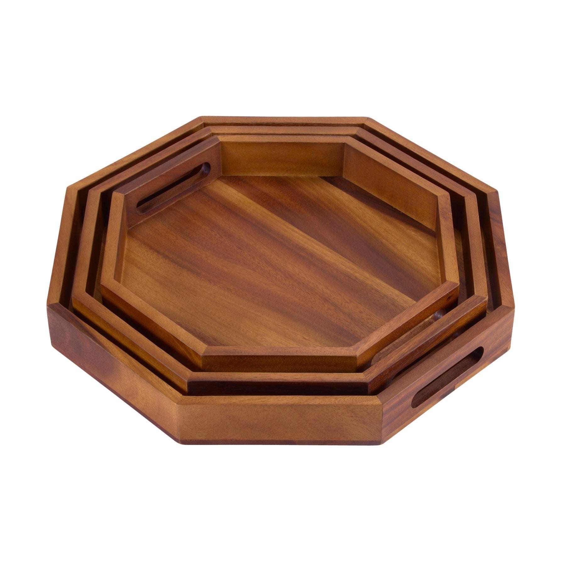 Octagon Serving Trays with Solid Bottom