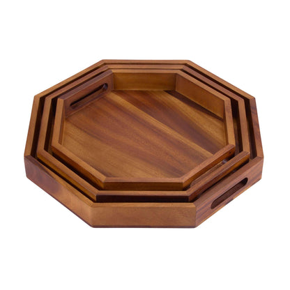 Octagon Serving Trays with Solid Bottom