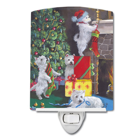 Westie Ceramic Night Light for Festive Christmas Decor