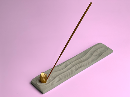 Wave Concrete Incense Holder – Handmade Modern Minimalist Burner