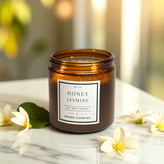 Honey Jasmine Soy Candle – Floral, Fresh & Graceful Aroma