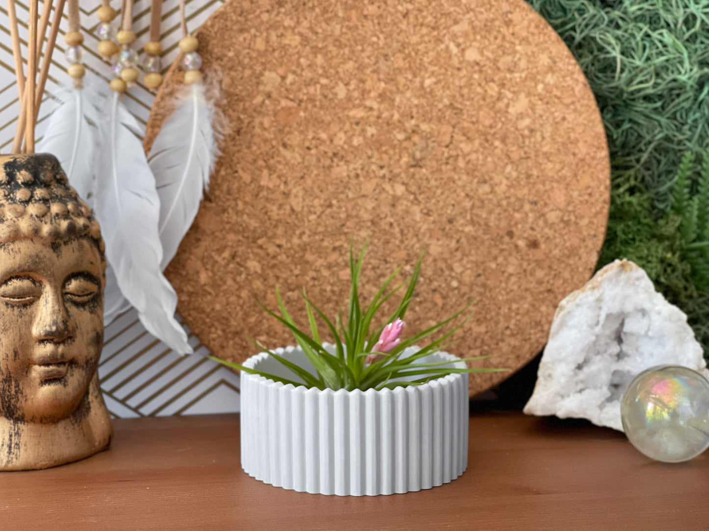 Scandinavian Concrete Planter – Minimalist Succulent Pot with Drainage Hole