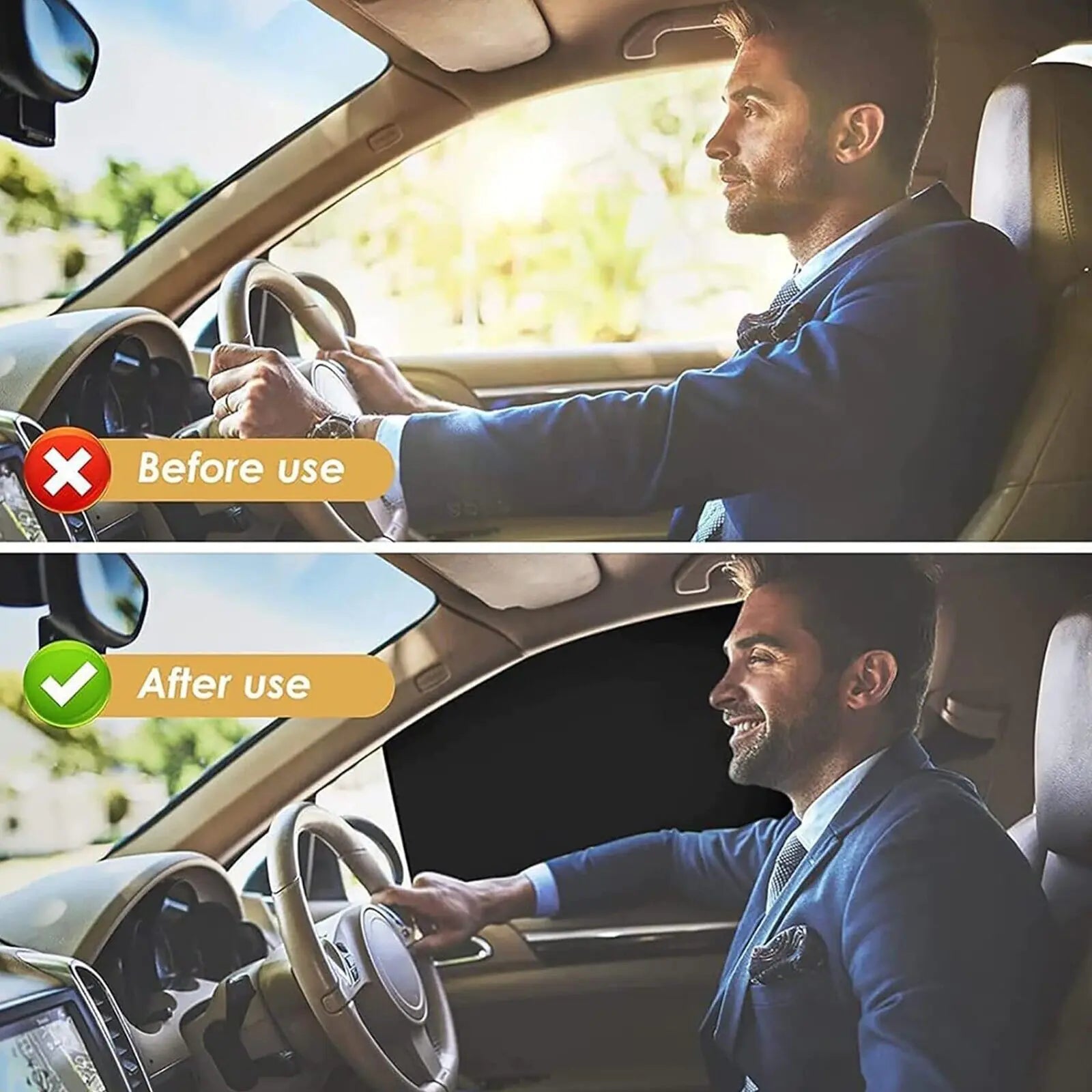 Magnetic Car Sun Shade 4-Pack | UV Mesh Window Covers