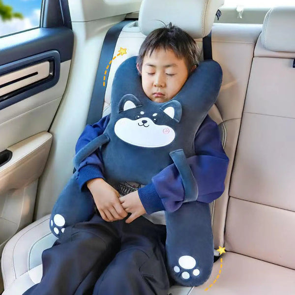 Kids Car Pillow With Neck Support Plush Cushion Child Car Sleeping