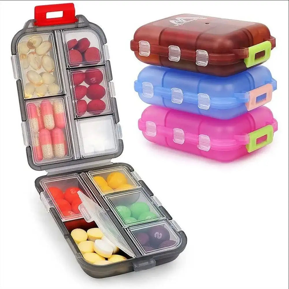 Tcare Travel Pill Organizer - Moisture Proof Daily Pill Case