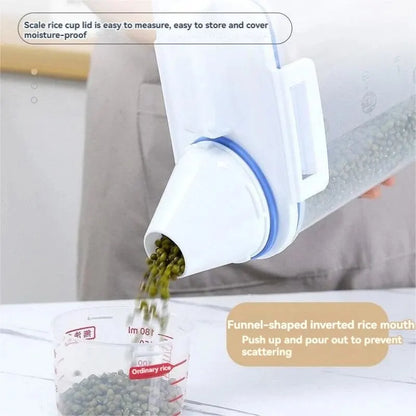 Rice Storage Canister with Measuring Cup | Moisture & Insect Proof