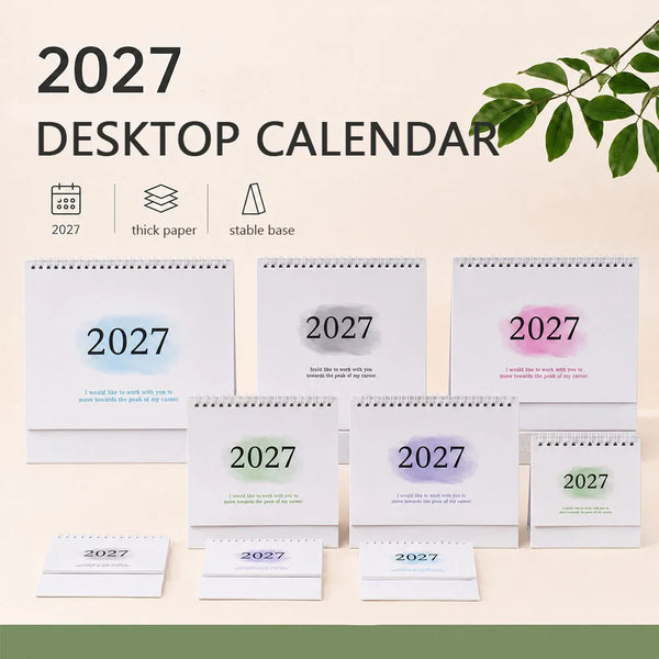 2027 New Desk Calendar 3 Sizes Small Medium Large English Calendar