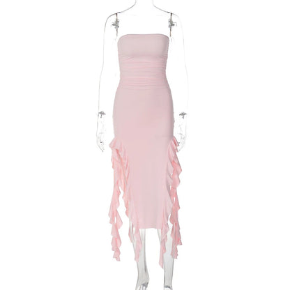 Sexy Tassel Fairy Dress - Aesthetic Tube Top Irregular Midi Dress