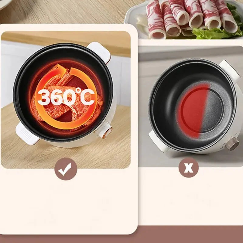 Mini Portable Electric Cooker – Double Layer Non-Stick Hot Pot
