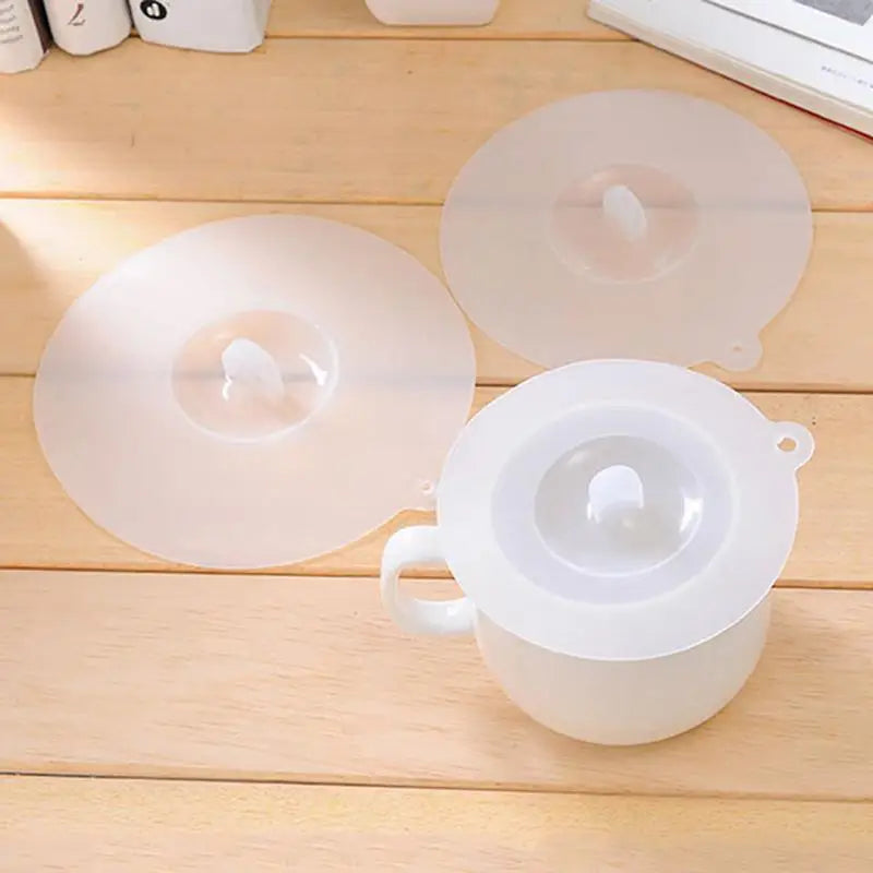 Silicon Sealing Dust Proof Cup Lid Reusable Clear Seal Suction Cup Mugs Cover Dustproof Leakproof Tea Coffee Lid Cup Accessories