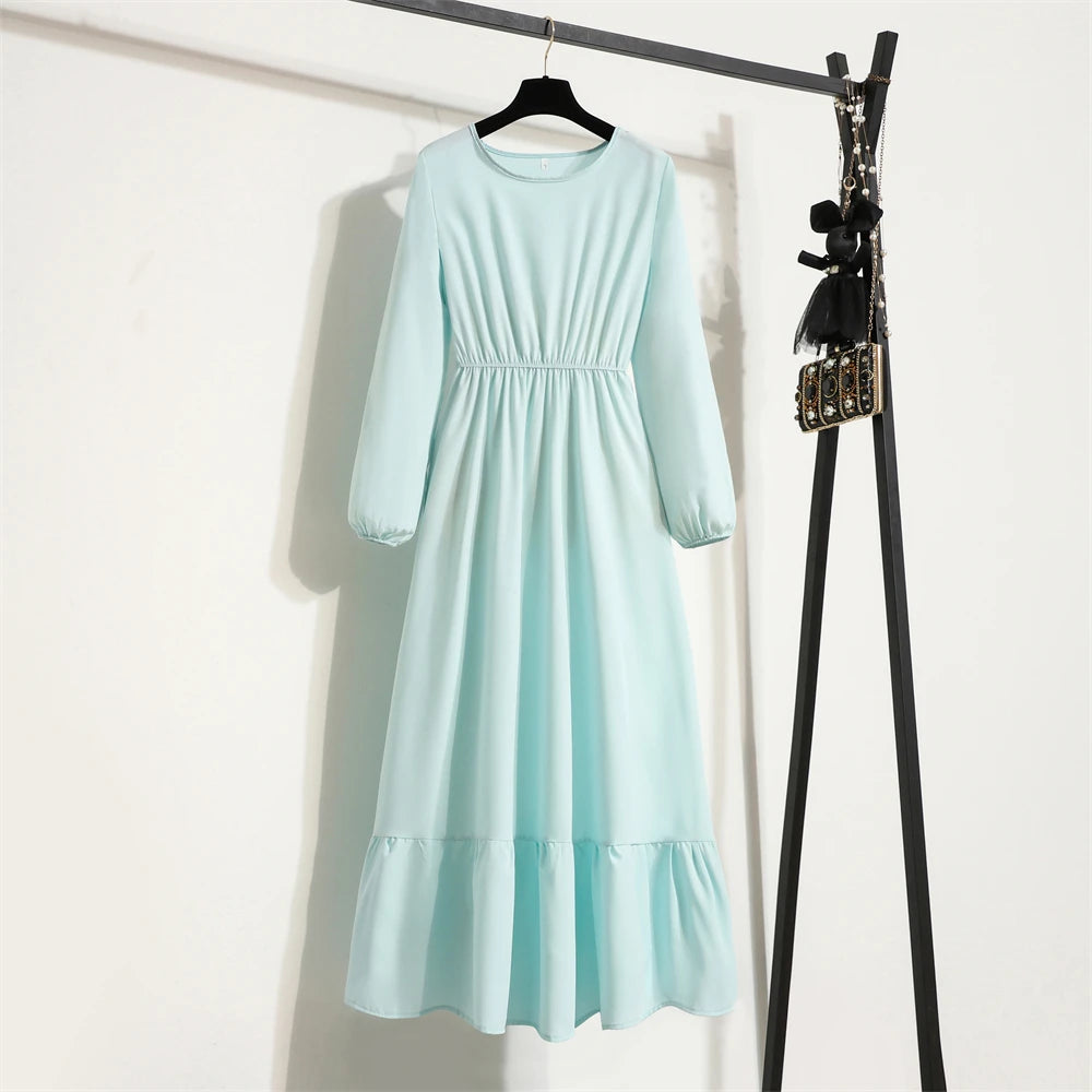 Women's Long Chiffon Maxi Dress - Spring Autumn Casual Style