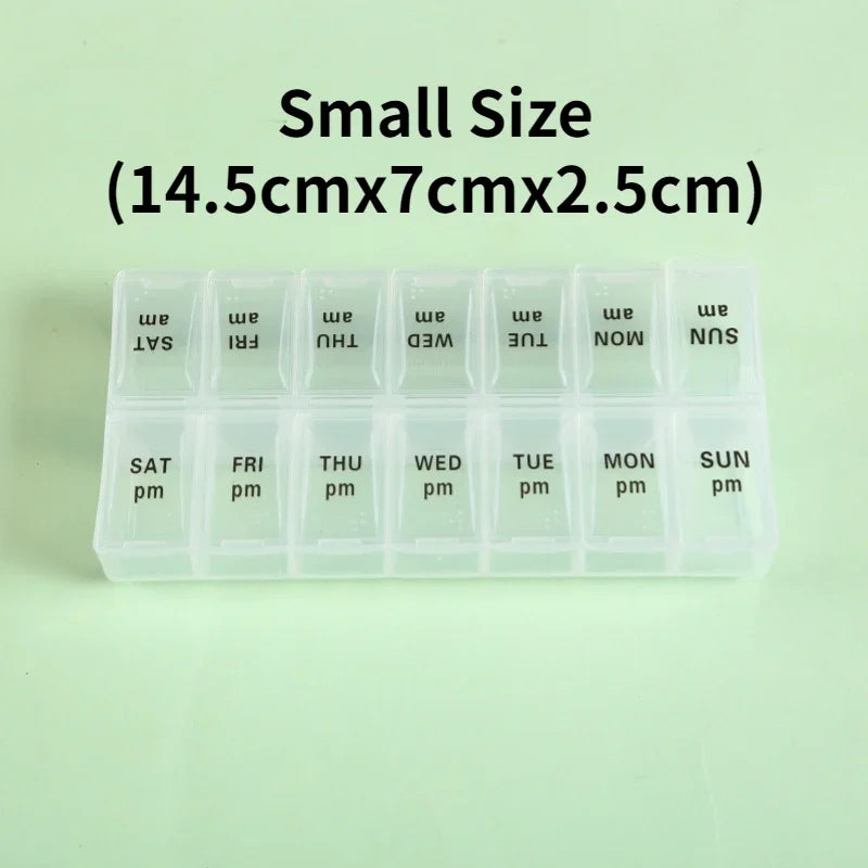 7-Day Travel Pill Organizer with 14 Grids