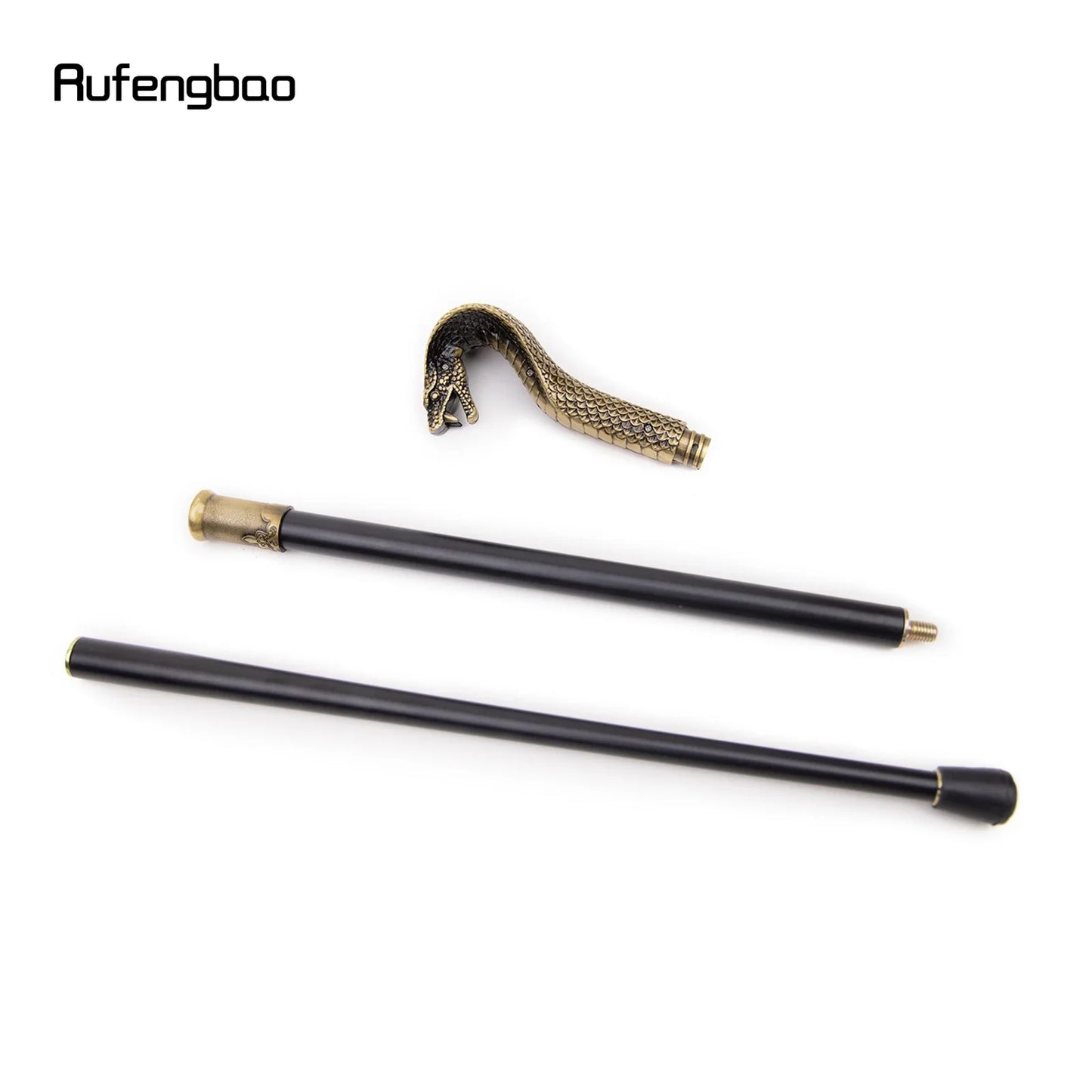 Bronze Snake Handle Walking Stick | Decorative Cane