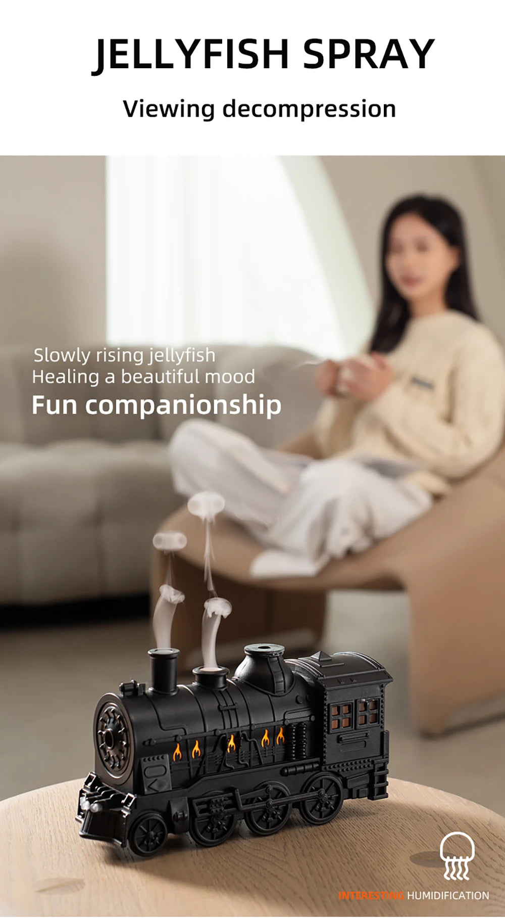 Aierwill Train Humidifier | Ultrasonic Aromatherapy Diffuser