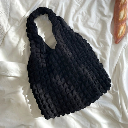 Ruched Tote Bag - Simple Cloud Shoulder Fashion Bag for Women