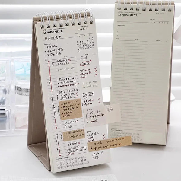 Vertical Desk Calendar Planner Monthly Weekly Plan Book Memo