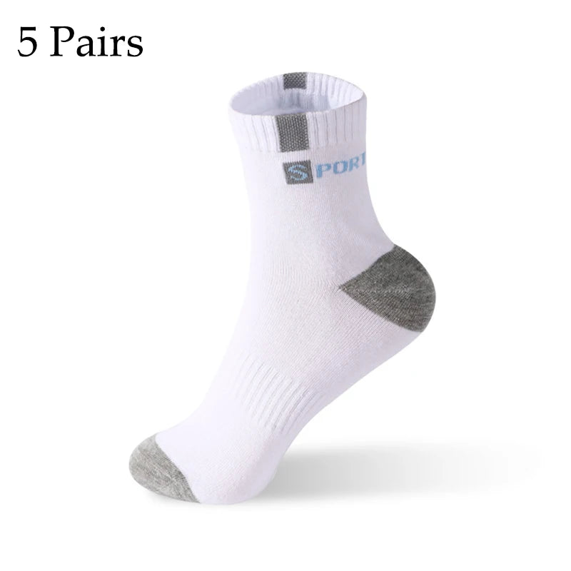 Men's Cotton Socks - Sport Breathable Soft Letter Sneakers