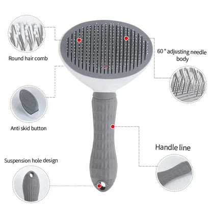 Self-Cleaning Pet Brush – Dematting Comb for Dogs & Cats