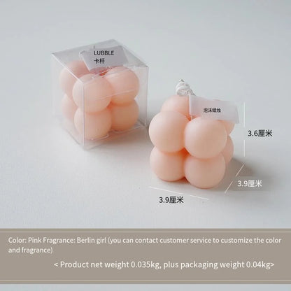 Square Ball-Shaped Scented Candle - Handcrafted & Colorful Birthday Gift