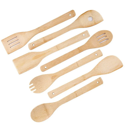 Alishan Bamboo Spatula Set | Non-Stick Frying Pan Utensils