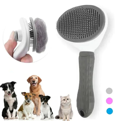 Self-Cleaning Pet Brush – Dematting Comb for Dogs & Cats