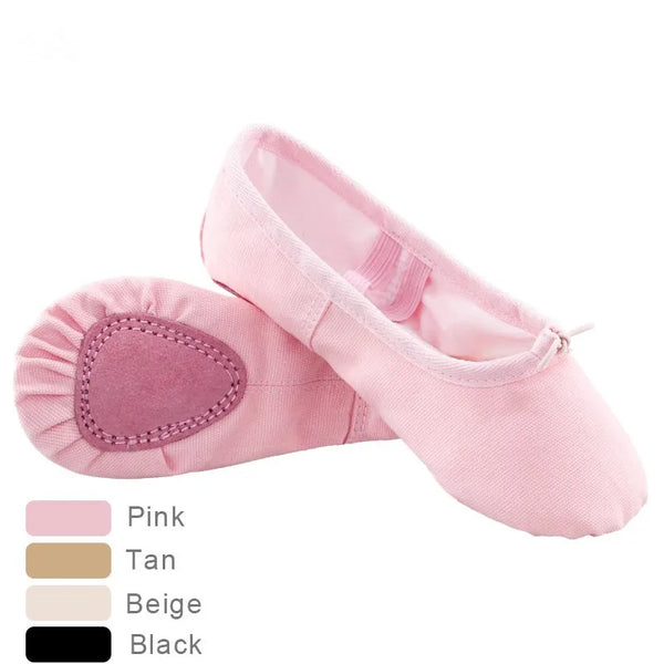 Ballet Shoes Canvas For Girls Kid Dance Slippers Split Sole