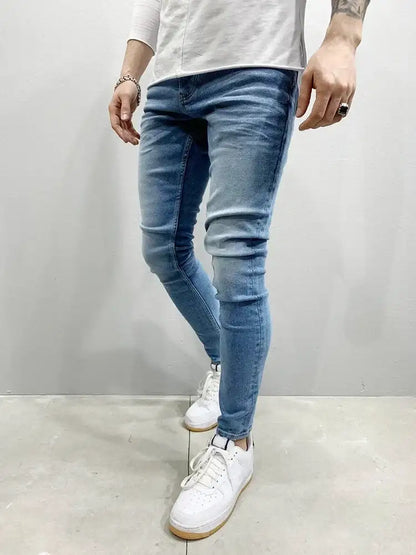 Spring Men Classic Elasticity Pencil Jeans - Soft Stretch Denim Trousers