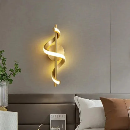 Nordic Minimalist LED Wall Sconce Black White Gold Decorative
