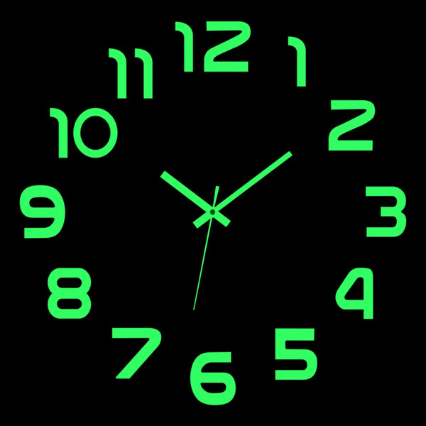 Wall Clock Modern Design Luminous Frameless Wall Clocks DIY Digital