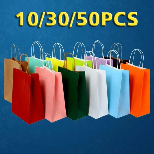Recyclable Kraft Paper Gift Bags | Christmas & Wedding Party Favors