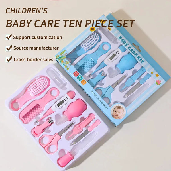 10 In 1 Baby Care Kit Newborn Grooming Set Nail Clippers Brush