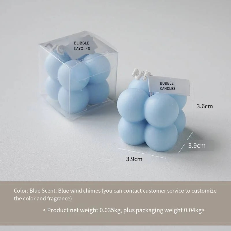 Square Ball-Shaped Scented Candle - Handcrafted & Colorful Birthday Gift