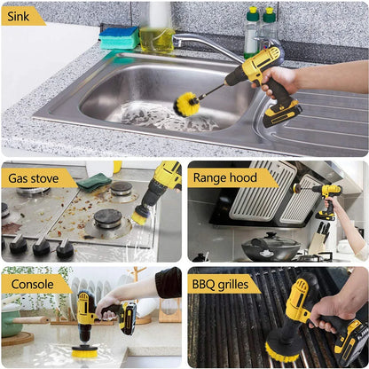 Drill Brush Attachment Set - Power Scrubber Cleaning Tool Kit