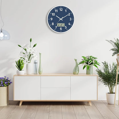 Digital Wall Clock - Time, Day, and Temperature Display