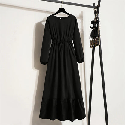 Women's Long Chiffon Maxi Dress - Spring Autumn Casual Style