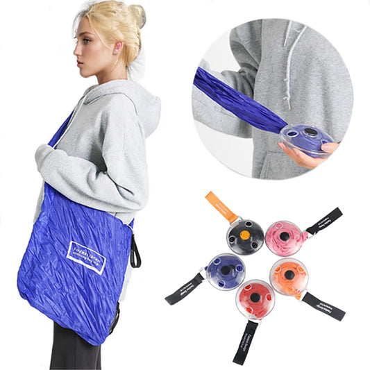 Folding Shopping Bag | Rotating Disc Storage for Groceries