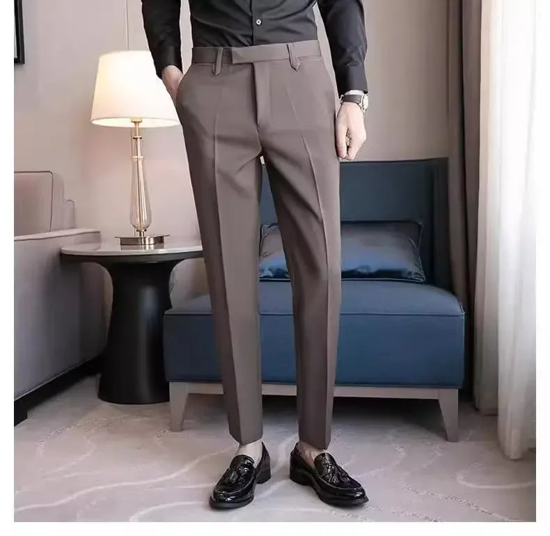 Men's Slim Business Casual Pants - Straight Trousers