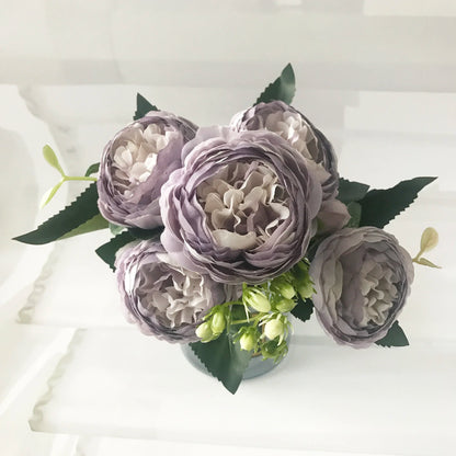 High-Quality Silk Peony & Hydrangea Bouquet for Home & Weddings