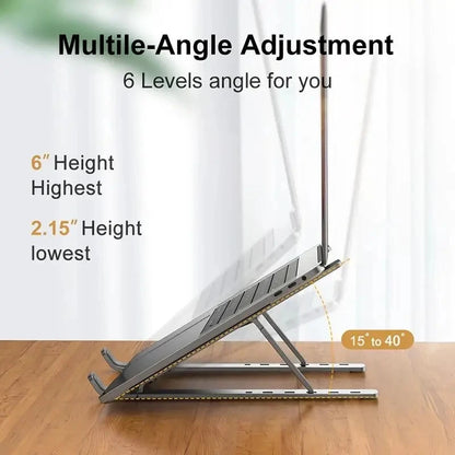 Foldable Aluminum Laptop Stand for MacBook & PC