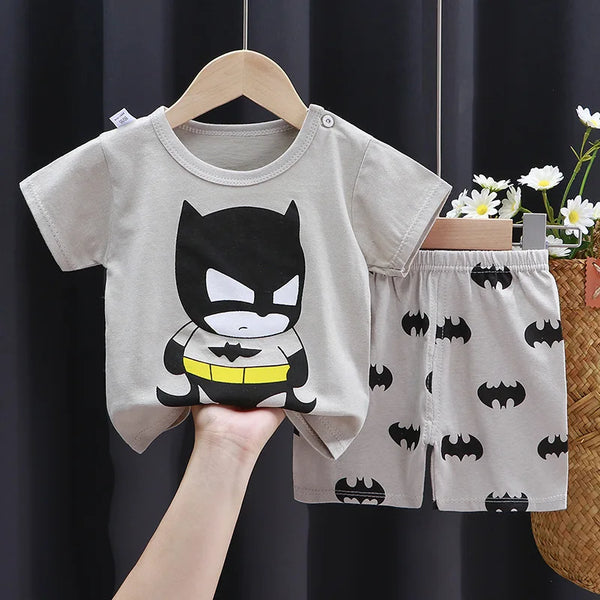 Child Clothing Sets Boys Cartoon Print Tshirt Simple Fashion Tees