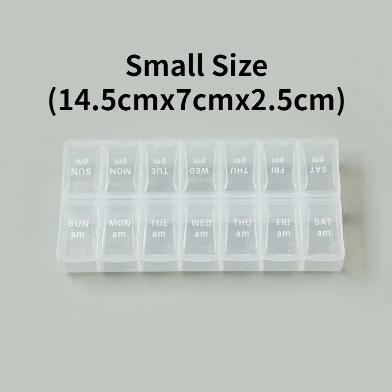 7-Day Travel Pill Organizer with 14 Grids