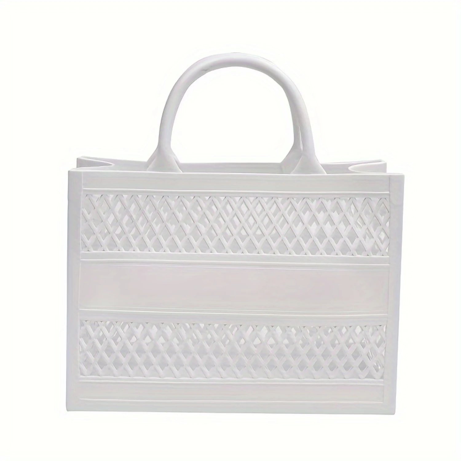Candy-Colored Basket Bag - Large Capacity Beach Tote