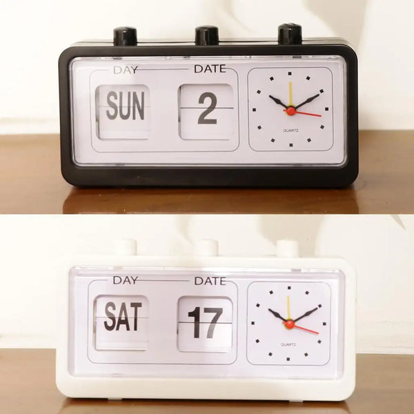 Desktop Flip Clock With Date And Day Display Retro Digital Table