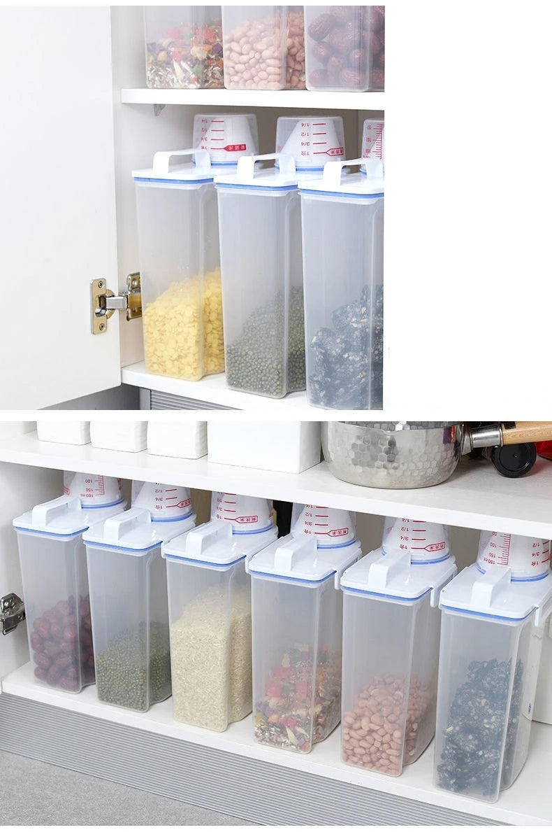 Rice Storage Canister with Measuring Cup | Moisture & Insect Proof
