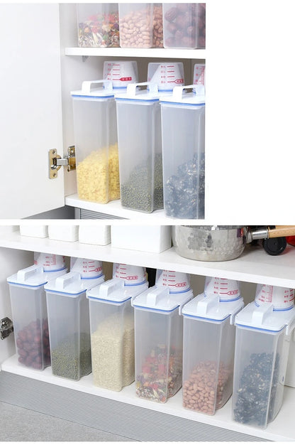 Rice Storage Canister with Measuring Cup | Moisture & Insect Proof